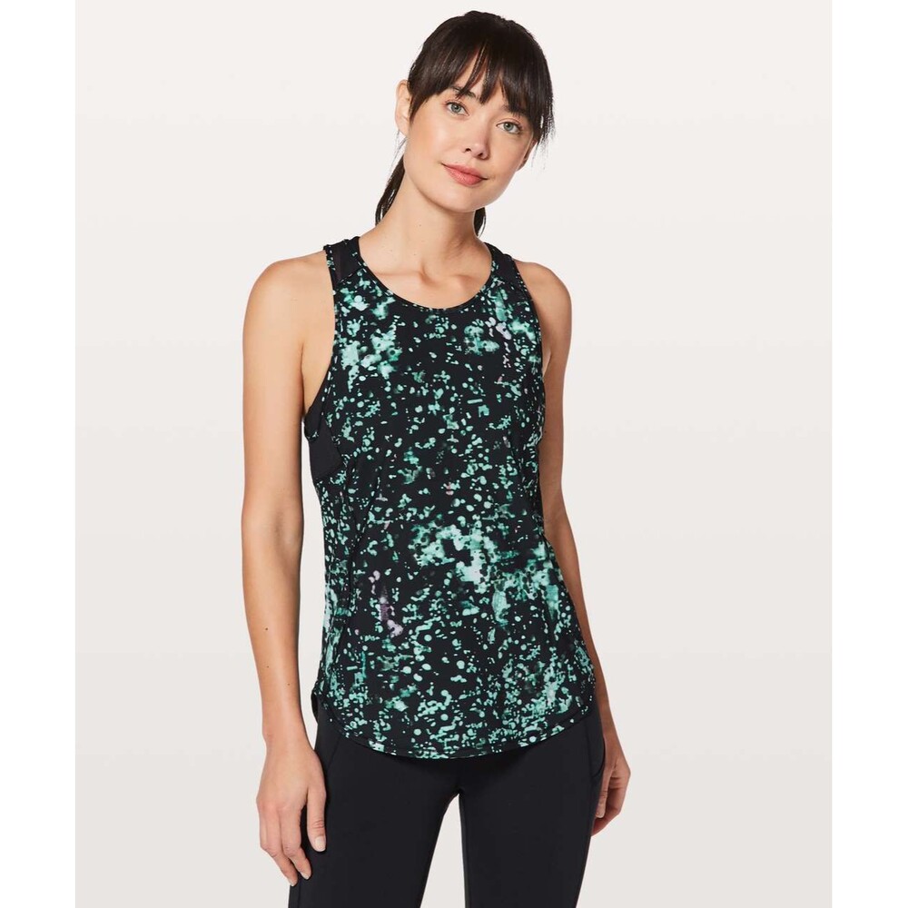 Lululemon Womens Top Sculpt Tank II Pixel Haze Racerback Tank Running Size 2